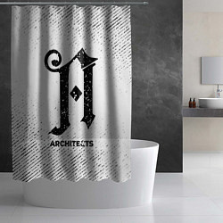 Шторка для душа Architects с потертостями на светлом фоне, цвет: 3D-принт — фото 2
