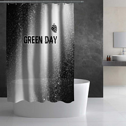 Шторка для душа Green Day glitch на светлом фоне: символ сверху, цвет: 3D-принт — фото 2