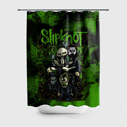 Шторка для душа Slipknot green art, цвет: 3D-принт