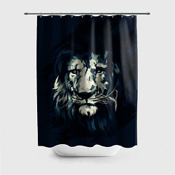 Шторка для душа Голова царя-зверей льва, цвет: 3D-принт