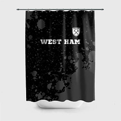 Шторка для душа West Ham sport на темном фоне: символ сверху, цвет: 3D-принт