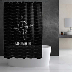 Шторка для душа Megadeth glitch на темном фоне, цвет: 3D-принт — фото 2