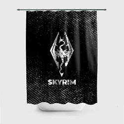 Шторка для душа Skyrim с потертостями на темном фоне, цвет: 3D-принт