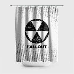 Шторка для душа Fallout с потертостями на светлом фоне, цвет: 3D-принт
