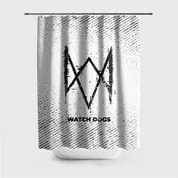 Шторка для душа Watch Dogs с потертостями на светлом фоне, цвет: 3D-принт