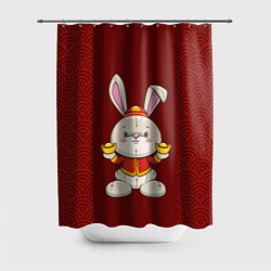 Шторка для душа Китайский кролик, цвет: 3D-принт