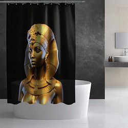 Шторка для душа Нейросеть - золотая египетская богиня, цвет: 3D-принт — фото 2