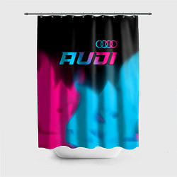 Шторка для душа Audi - neon gradient: символ сверху, цвет: 3D-принт