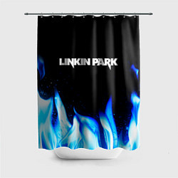 Шторка для душа Linkin Park blue fire, цвет: 3D-принт