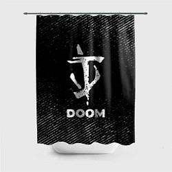 Шторка для душа Doom с потертостями на темном фоне, цвет: 3D-принт