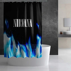 Шторка для душа Nirvana blue fire, цвет: 3D-принт — фото 2