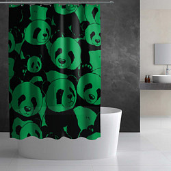 Шторка для душа Panda green pattern, цвет: 3D-принт — фото 2