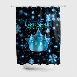 Шторка для душа Крио слайм в снежинках, цвет: 3D-принт