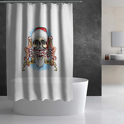 Шторка для душа Merry Christmas Санта Хипстер, цвет: 3D-принт — фото 2