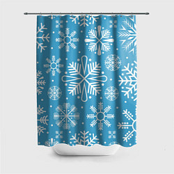 Шторка для душа Snow in blue, цвет: 3D-принт