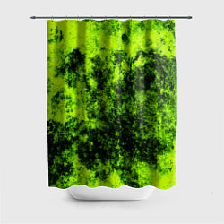 Шторка для душа Яркий неоновый салатовый гранж, цвет: 3D-принт