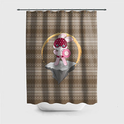 Шторка для душа Зайка супергерой, цвет: 3D-принт