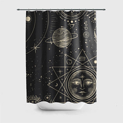 Шторка для душа Мистические узоры, цвет: 3D-принт