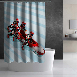Шторка для душа Берем разгон! Бобслей, цвет: 3D-принт — фото 2