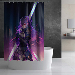 Шторка для душа Cyber girl in purple light, цвет: 3D-принт — фото 2