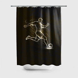Шторка для душа Футболист с мячом в сетке, цвет: 3D-принт