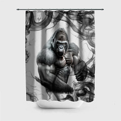 Шторка для душа Накаченная горилла, цвет: 3D-принт