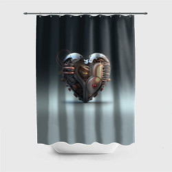 Шторка для душа Кибер сердце, цвет: 3D-принт