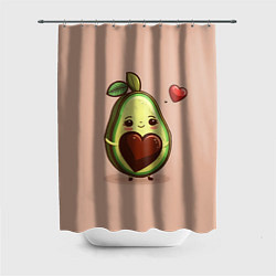 Шторка для душа Влюбленная авокадо - парные, цвет: 3D-принт