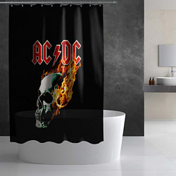 Шторка для душа AC DC череп, цвет: 3D-принт — фото 2