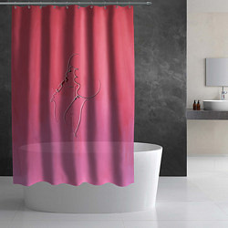 Шторка для душа Девушка с помадой, цвет: 3D-принт — фото 2