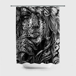Шторка для душа Девушка монохром, цвет: 3D-принт