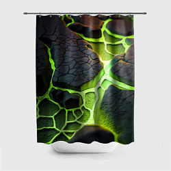 Шторка для душа Зеленая неоновая лава, цвет: 3D-принт