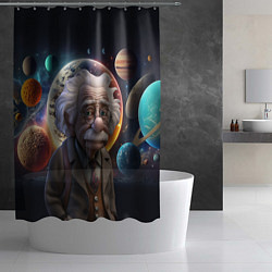 Шторка для душа Альберт Эйнштейн и его теория, цвет: 3D-принт — фото 2