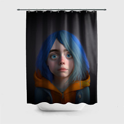 Шторка для душа Билли Айлиш портрет, цвет: 3D-принт