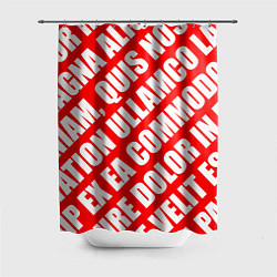 Шторка для душа Крупный рубленый текст Lorem Ipsum каллиграфия на, цвет: 3D-принт