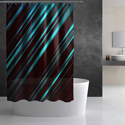 Шторка для душа Stripes line neon color, цвет: 3D-принт — фото 2