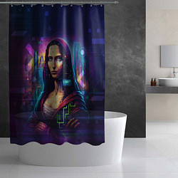 Шторка для душа Cyberpunk Mona Lisa, цвет: 3D-принт — фото 2
