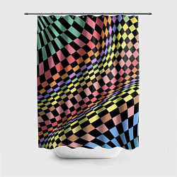 Шторка для душа Colorful avant-garde chess pattern - fashion, цвет: 3D-принт