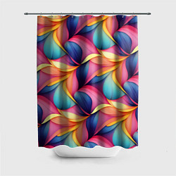 Шторка для душа Абстрактные цветы в узоре, цвет: 3D-принт