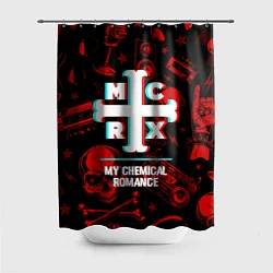 Шторка для душа My Chemical Romance rock glitch, цвет: 3D-принт