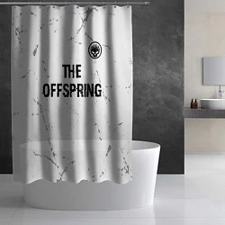 Шторка для душа The Offspring glitch на светлом фоне: символ сверх, цвет: 3D-принт — фото 2