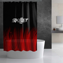 Шторка для душа Skillet red plasma, цвет: 3D-принт — фото 2