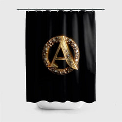 Шторка для душа Ювелирная буква А, цвет: 3D-принт