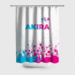 Шторка для душа Akira neon gradient style: символ сверху, цвет: 3D-принт