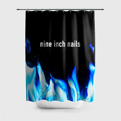 Шторка для душа Nine Inch Nails blue fire, цвет: 3D-принт