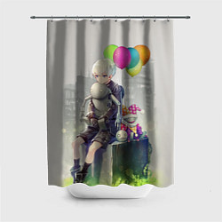 Шторка для душа 9S c шариками, цвет: 3D-принт