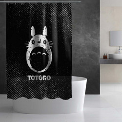 Шторка для душа Totoro с потертостями на темном фоне, цвет: 3D-принт — фото 2