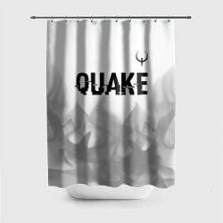 Шторка для душа Quake glitch на светлом фоне: символ сверху, цвет: 3D-принт