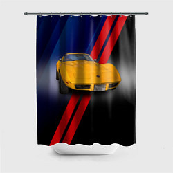Шторка для душа Классический спорткар Chevrolet Corvette Stingray, цвет: 3D-принт