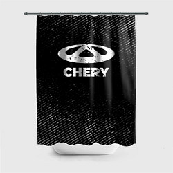 Шторка для душа Chery с потертостями на темном фоне, цвет: 3D-принт